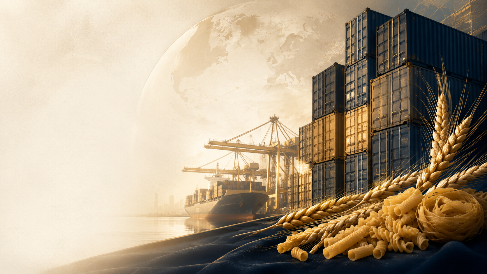 Port logistics and wheat — Nordfeld pasta export operations